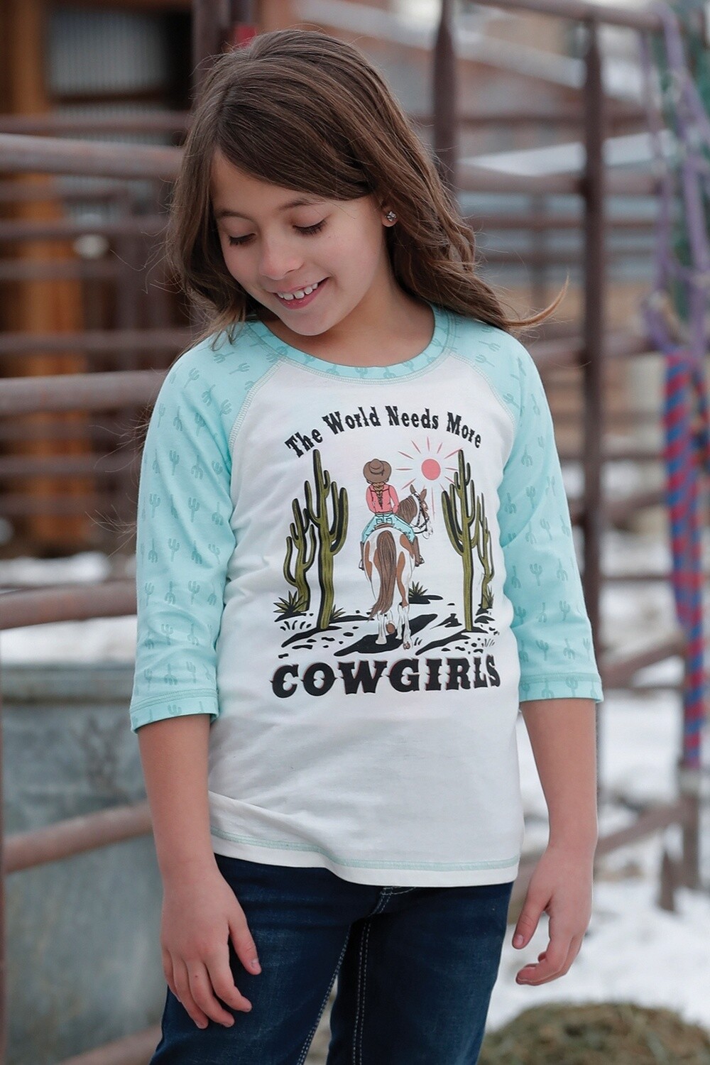 CTK3530032 GIRL&#39;S CRUEL GIRL 3/4 SLEEVE RAGLAN