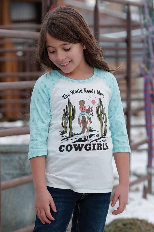 CTK3530032 GIRL&#39;S CRUEL GIRL 3/4 SLEEVE RAGLAN