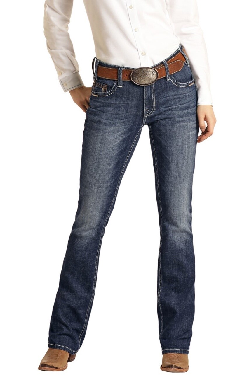 BW4RD02981 WOMEN&#39;S ROCK &amp; ROLL  RAISED RIDING JEAN