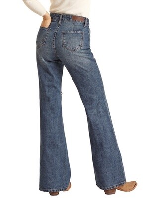 RRWD8HR0GX WOMEN&#39;S ROCK &amp; ROLL HIGH RISE PALAZZO FLARE JEANS