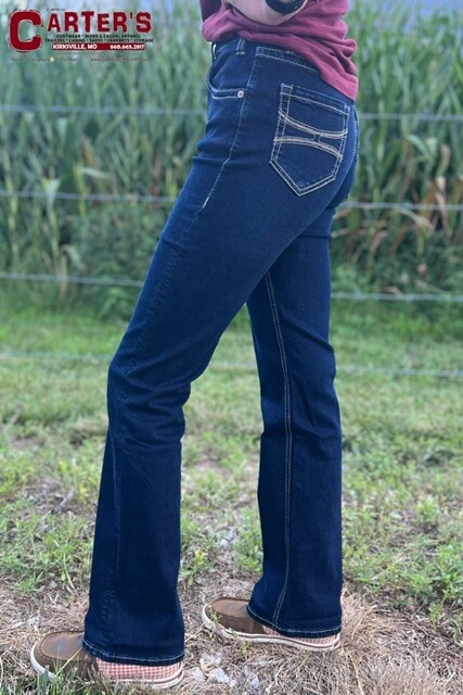 HW4HD02606 WOMEN&#39;S HOOEY PETAL HIGH RISE EXTRA STRETCH BOOTCUT JEANS