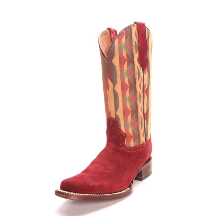 L5725 WOMEN&#39;S CIRCLE G WINE EMBROIDERY SQUARE TOE