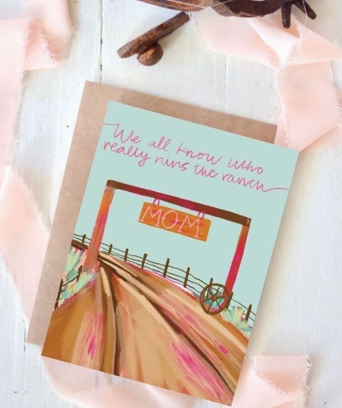 WESTERN DIRT ROAD &quot;THANK YOU MOM&quot; WESTERN GREETING CARD