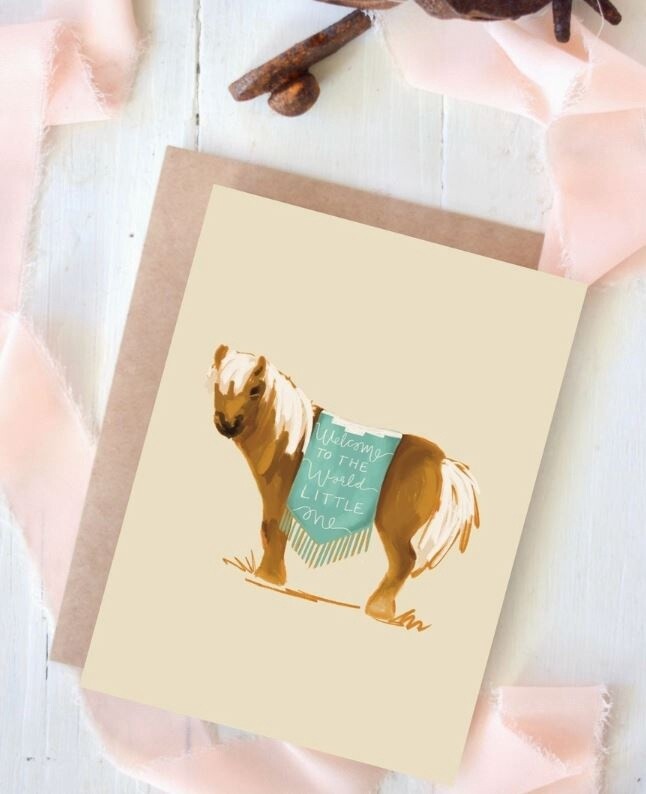 WESTERN PONY BABY SHOWER GREETING CARD