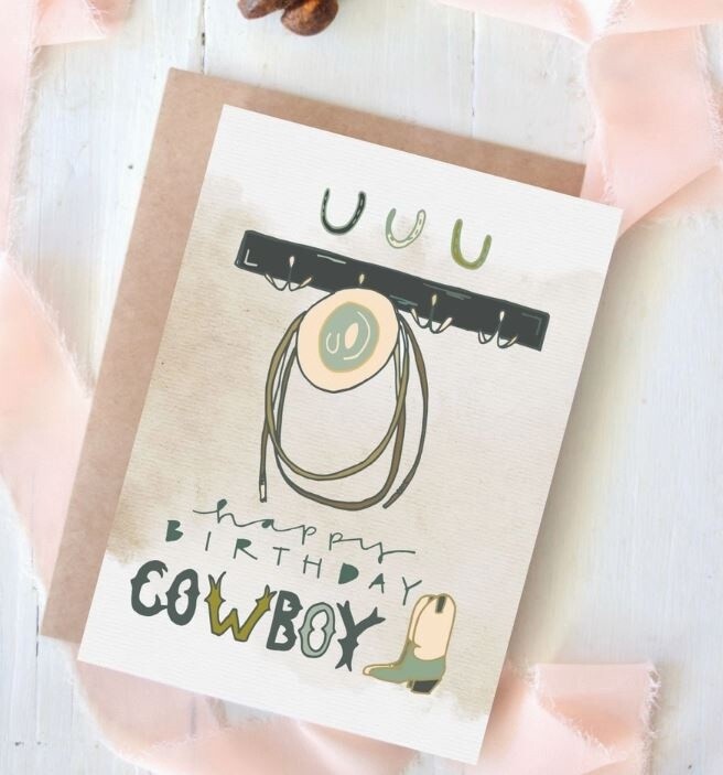 &quot;HAPPY BIRTHDAY COWBOY&quot; WESTERN GREETING CARD