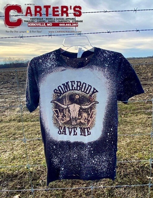WOMEN&#39;S JELLY ROLL &quot;SAVE ME&quot; COUNTRY MUSIC S/S BLEACHED TEE