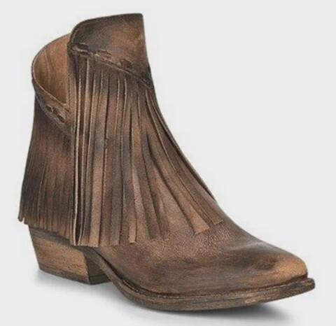 Q5178 WOMEN&#39;S CIRCLE G DISTRESSED FRINGE BOOTIE