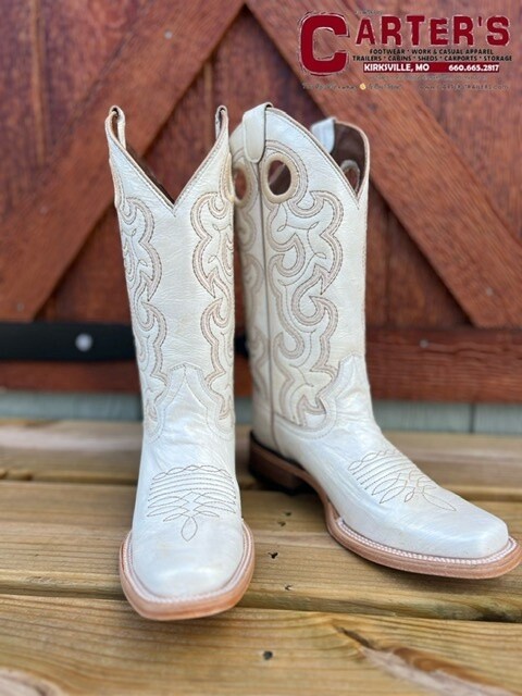 L6007 WOMEN&#39;S CIRCLE G 12&quot; PEARL EMBROIDERY SQUARE TOE