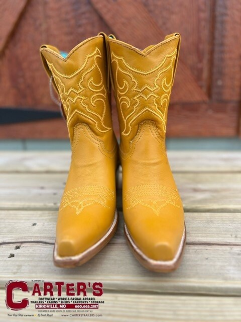 Z5114 WOMEN'S CORRAL MUSTARD EMBROIDERY ANKLE BOOT