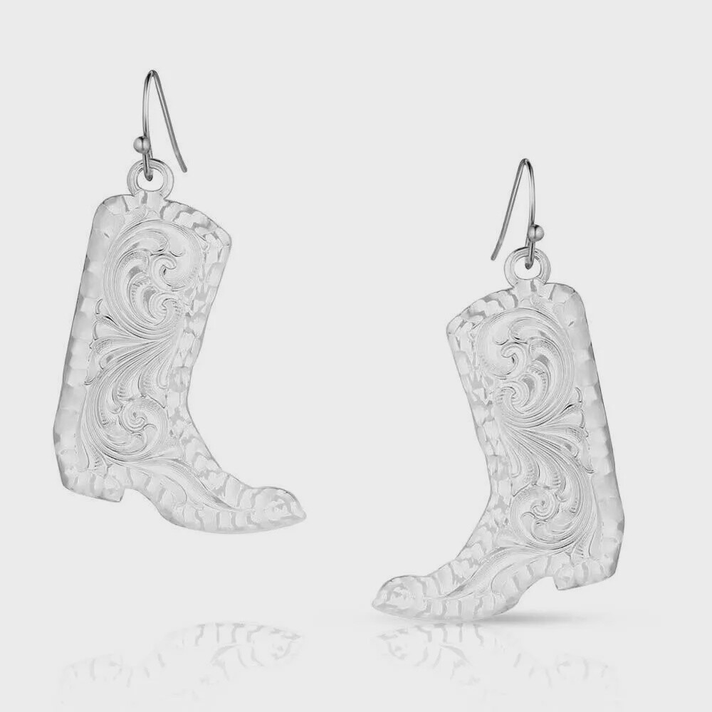 ER5668 MONTANA SILVERSMITHS Chiseled Boots Earrings