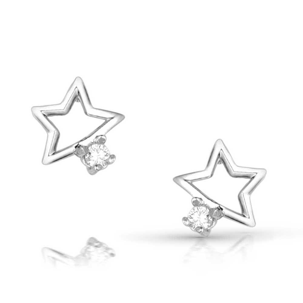 ER5798 MONTANA SILVERSMITHS Single Star Crystal Earrings