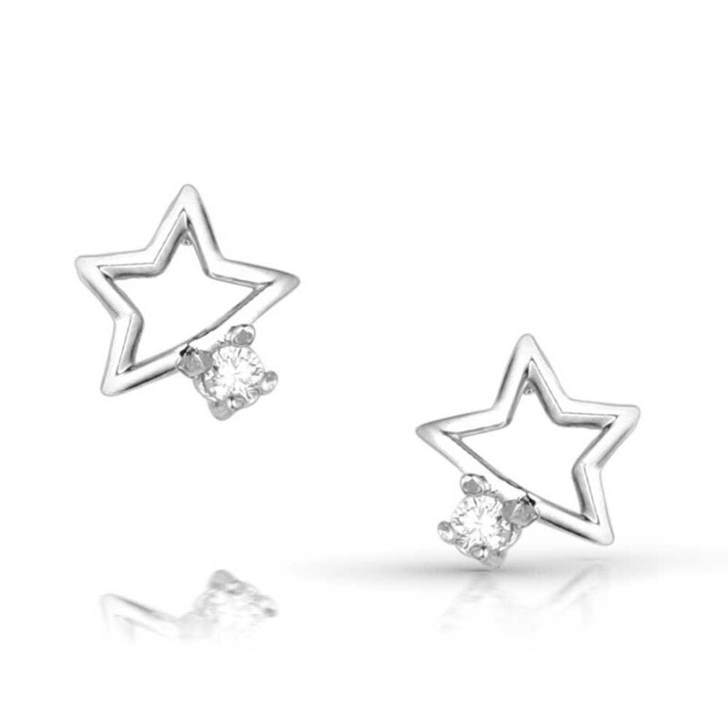 ER5798 MONTANA SILVERSMITHS Single Star Crystal Earrings