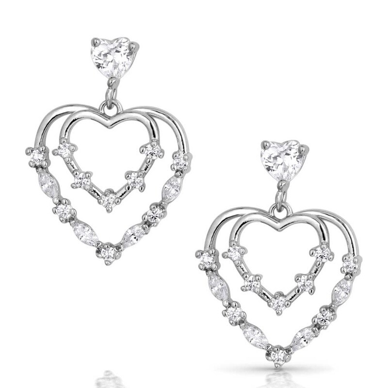 ER5797 MONTANA SILVERSMITHS Heart Grows Crystal Earrings