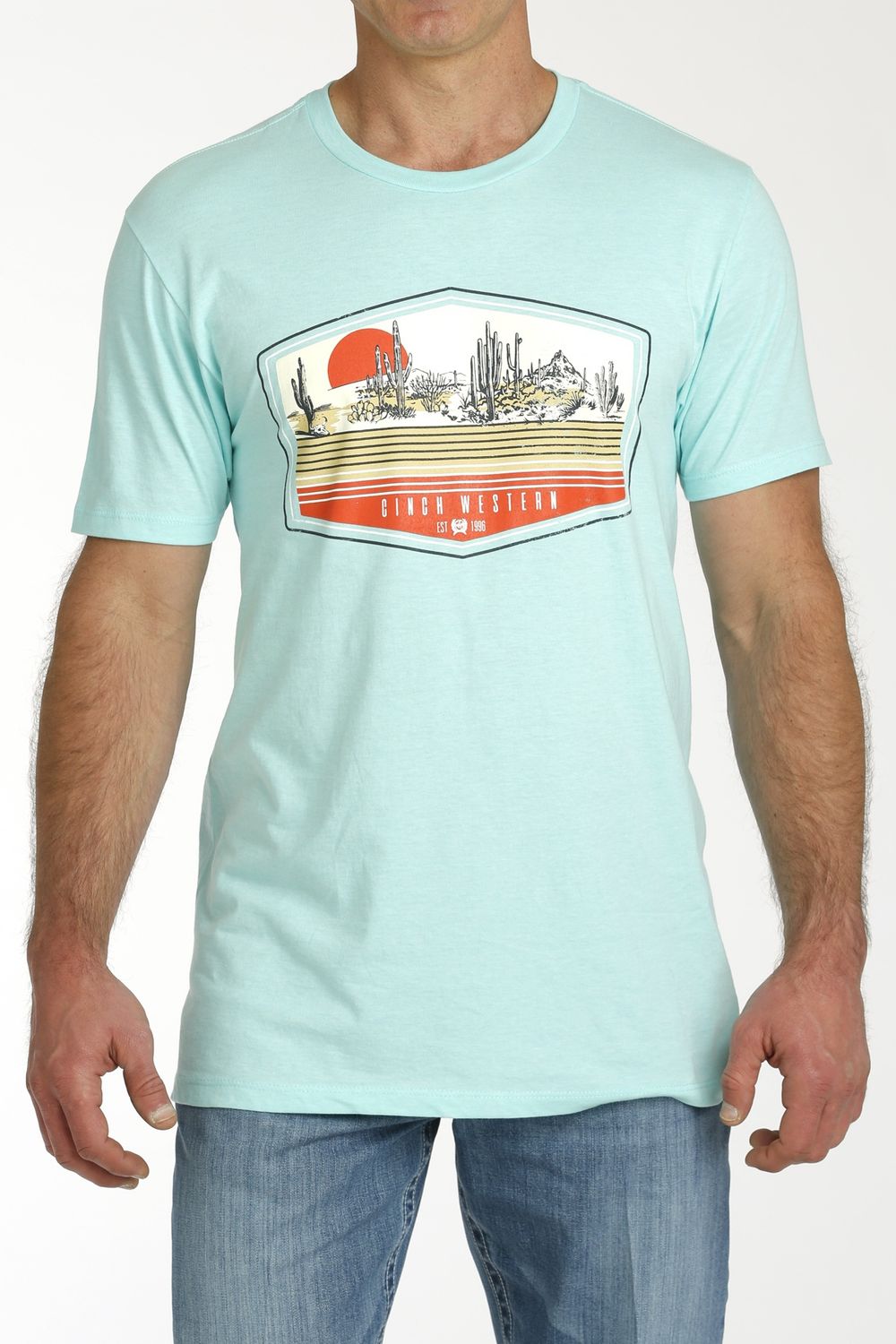 MTT1690619 MEN&#39;S CINCH BLUE DESERT SCNENE GRAPHIC SHORT-SLEEVE TEE