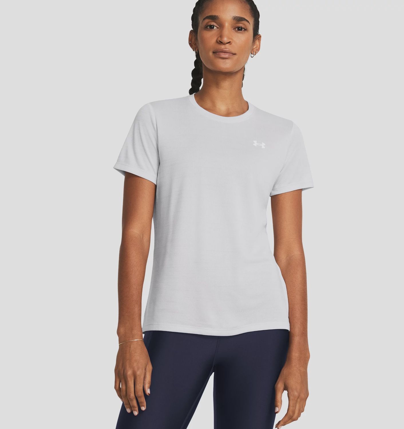 1384222-014 WOMEN&#39;S UNDER ARMOUR TECH TIGER S/S TEE - GRAY