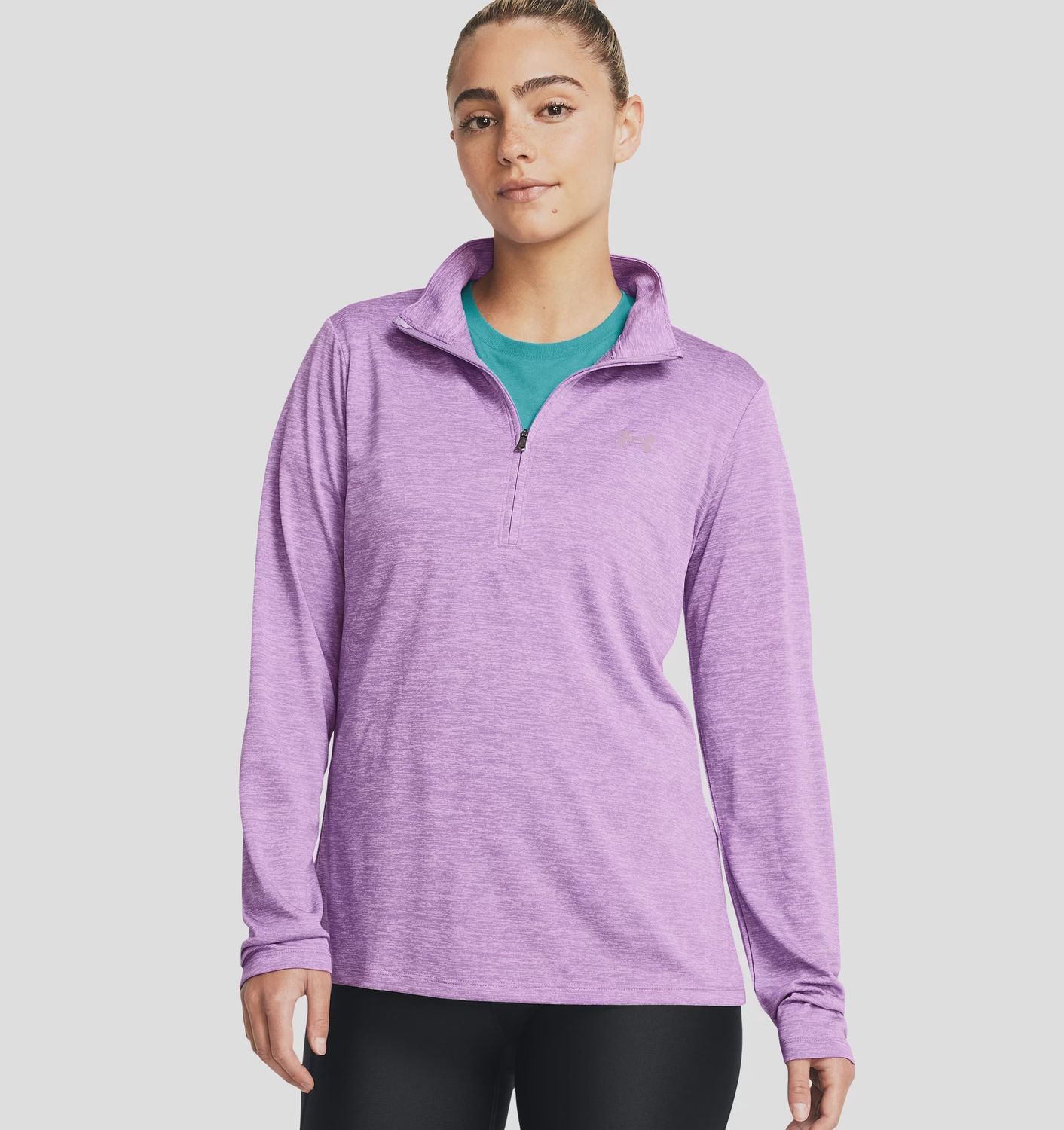 1384225-560 WOMEN&#39;S UNDER ARMOUR TECH™ TWIST ½ ZIP - PURPLE