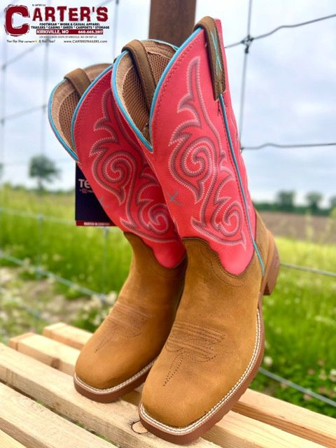 WXTR012 WOMEN&#39;S TWISTED X 11&quot; SALMON SHAFT &amp; DISTRESSED SADDLE SQUARE-TOE WESTERN BOOT