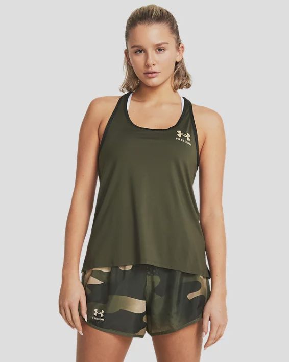 1377094-390 WOMEN&#39;S UNDER ARMOUR FREEDOM KNOCKOUT TANK - GREEN