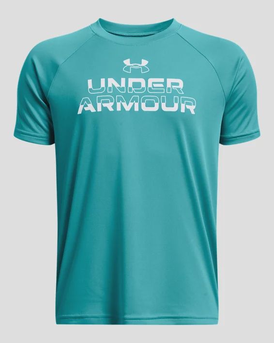 1383010-464 BOY&#39;S UNDER ARMOUR TECH SPLIT WORKMARK S/S TEE - BLUE
