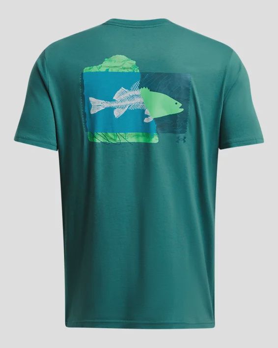 1383584-722 MEN&#39;S UNDER ARMOUR SHORT-SLEEVE BASS TEE - GREEN