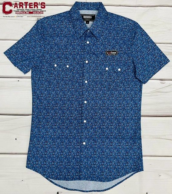 VMN3S03925 MEN&#39;S ROCK &amp; ROLL SHORT-SLEEVE 2-POCKET VINTAGE SNAP WESTERN SHIRT