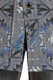 BBN2S03344 BOY'S ROCK &amp; ROLL 2 POCKET LONG-SLEEVE AZTEC SNAP WESTERN SHIRT