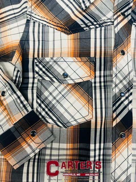 325533-480-K BOY'S COWBOY HARDWARE HERMOSILLO GRADIENT LONG-SLEEVE PLAID WESTERN SHIRT