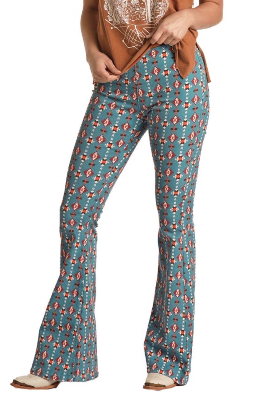RRWD6PR0S6 WOMEN&#39;S ROCK&amp;ROLL BLUE AZTEC FLARE
