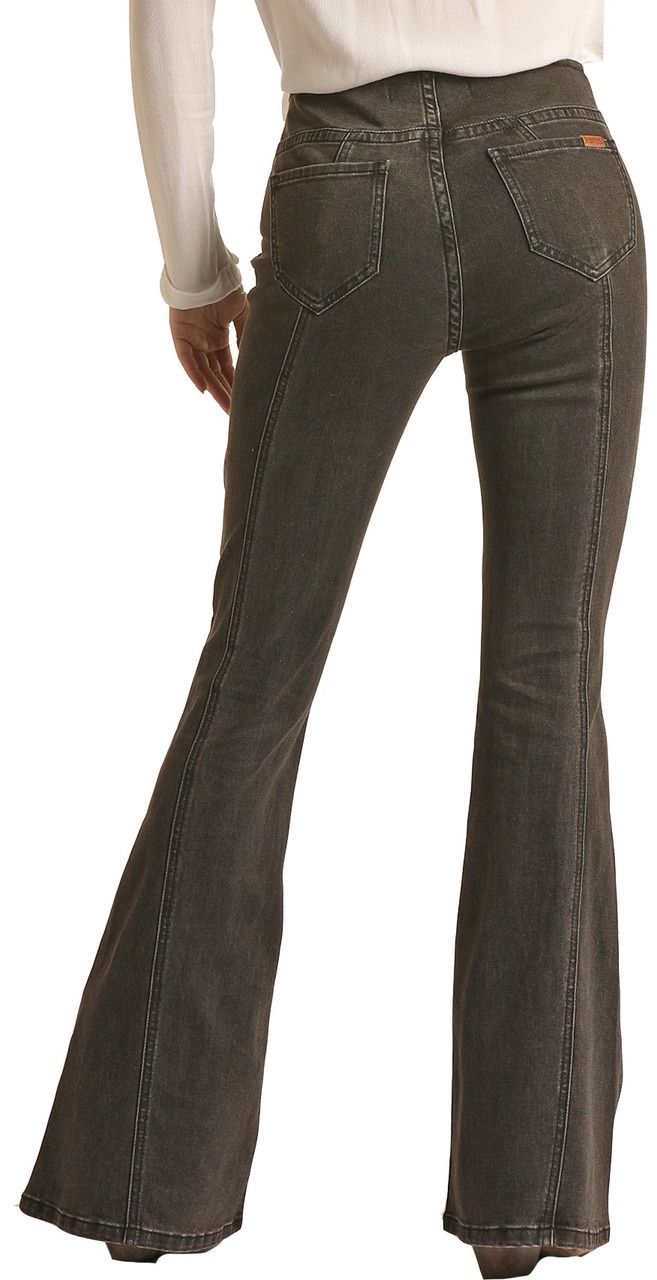 RRWD6PRZR2 WOMEN&#39;S ROCK&amp;ROLL BLACK PULL-ON FLARE