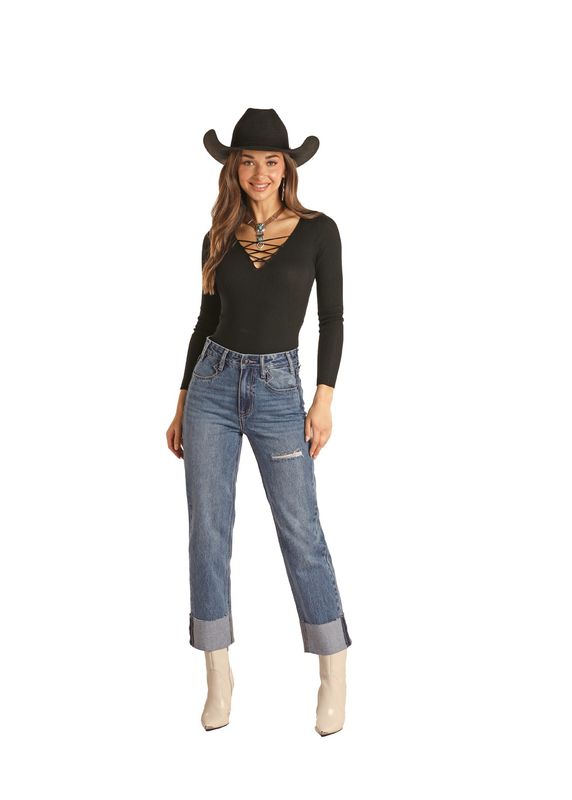 RRWD9HR0GU WMNS INDIGO CROPPED JEAN