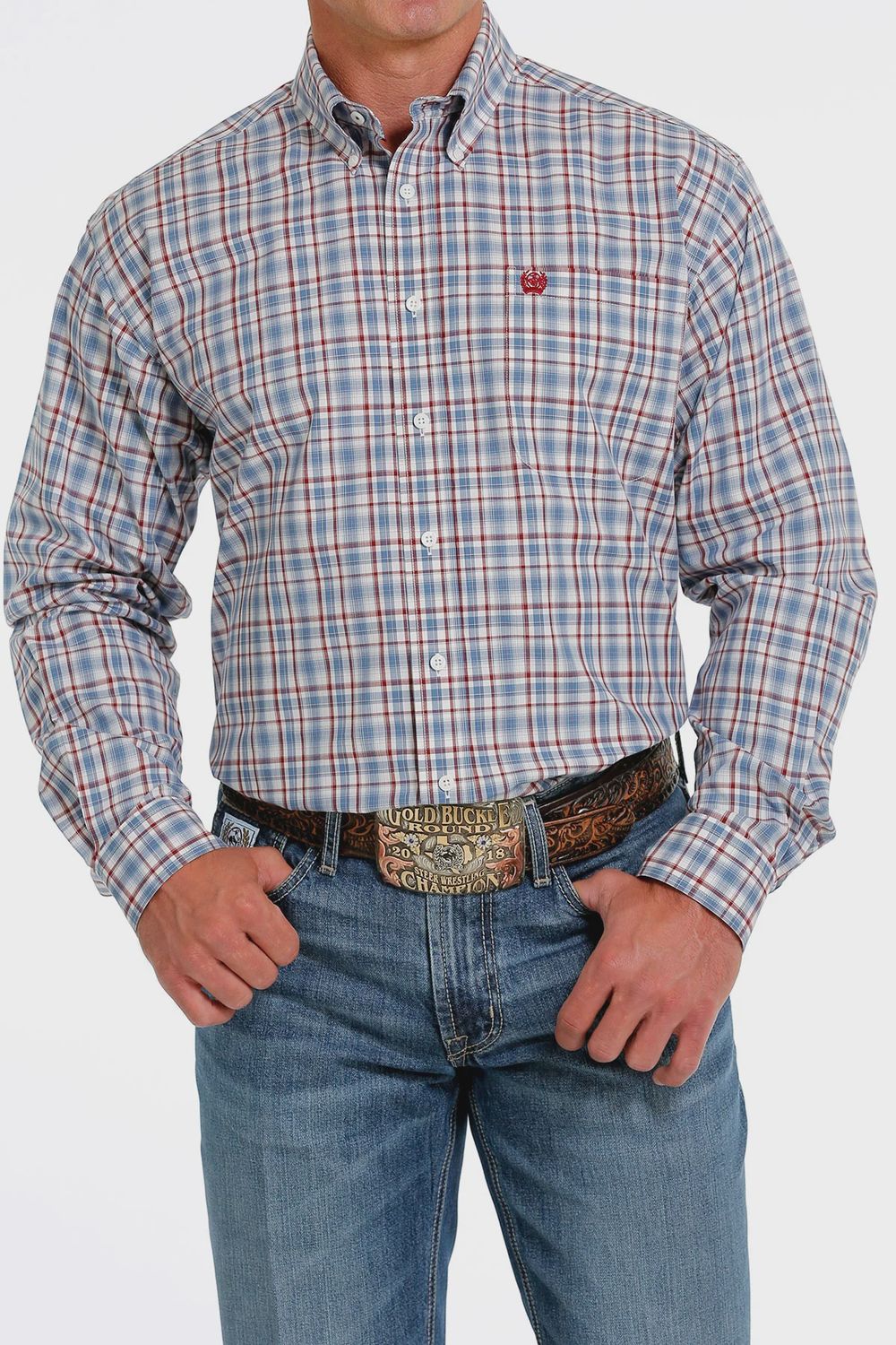 MTW1105627 MEN&#39;S CINCH L/S SOLID BUTTON-DOWN WESTERN SHIRT