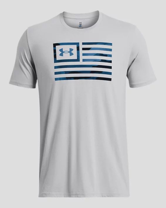 1382969-011 MEN&#39;S UNDER ARMOUR FREEDOM FLAG S/S TEE - GRAY