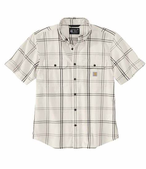 106140-W03 MEN&#39;S CARHARTT LOOSE FIT MIDWEIGHT SHORT-SLEEVE PLAID SHIRT