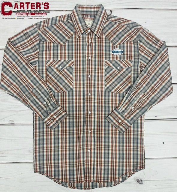 RMN2S02216 MEN&#39;S PANHANDLE PLAID PEARL SNAP LONG-SLEEVE WESTERN SHIRT