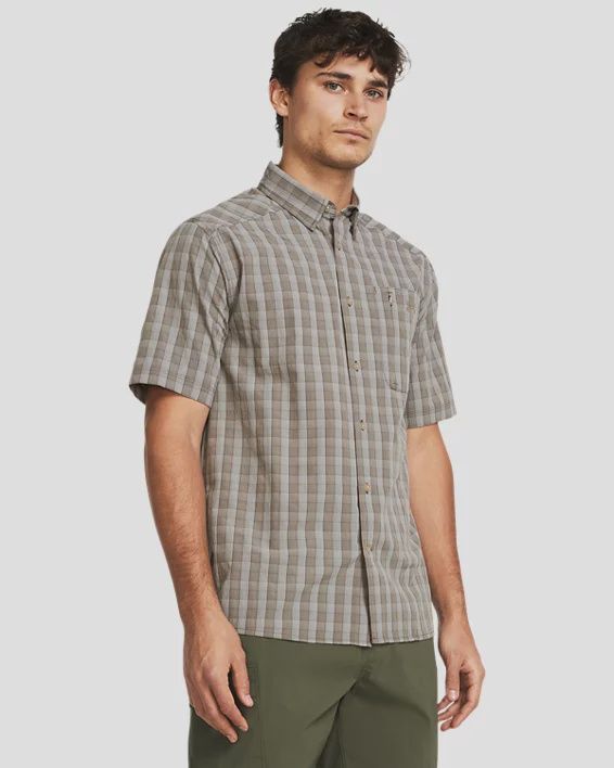 1369304-203 MEN&#39;S  UNDER ARMOUR DRIFT TIDE 2.0 PLAID SHORT-SLEEVE - BROWN