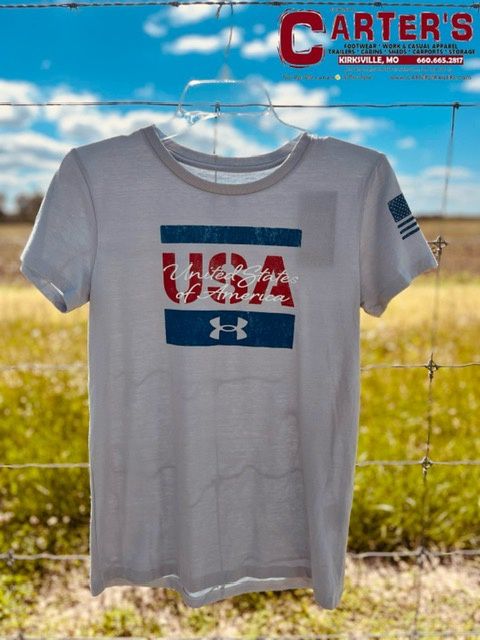1370121 WOMEN&#39;S UNDER ARMOUR SHORT-SLEEVE FREEDOM LOGO TEE