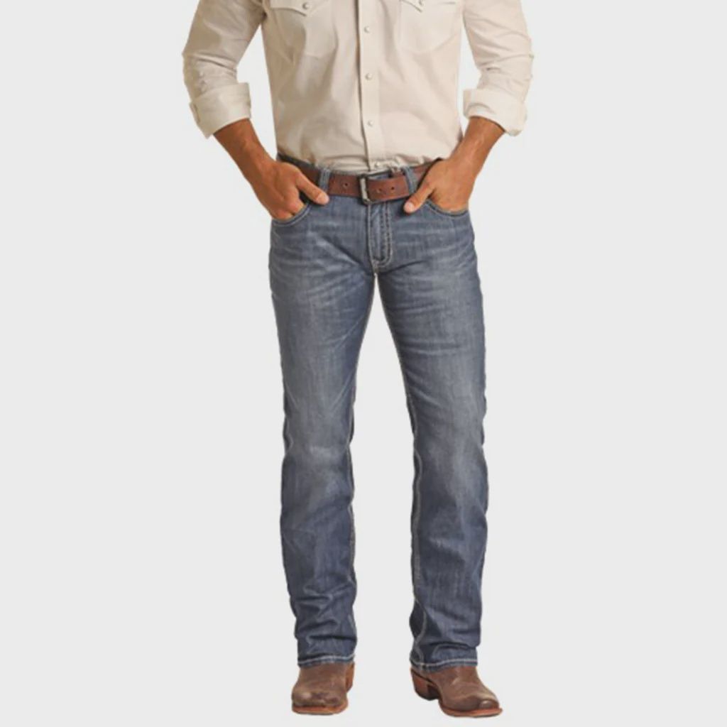 RRMD1RR1H0 MEN&#39;S ROCK &amp; ROLL SLIM FIT STRAIGHT LEG JEAN