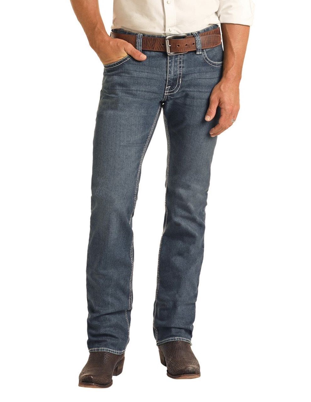 BM1RD04256 MEN&#39;S ROCK &amp; ROLL SLIM STRAIGHT REVOLVER JEAN