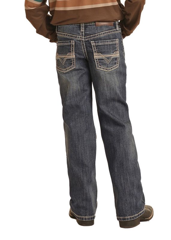 BB0BD03651 BOY'S ROCK &amp; ROLL MEDIUM VINTAGE WASH BBGUN REGULAR FIT BOOTCUT JEAN