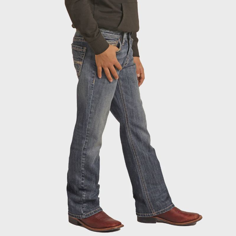 RRBD0BR0LN BOY'S ROCK &amp; ROLL REGULAR FIT BOOTCUT BB GUN JEAN