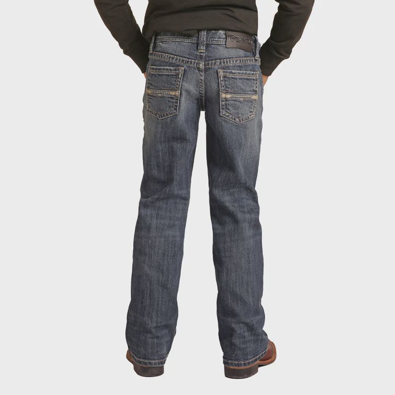RRBD0BR0LN BOY&#39;S ROCK &amp; ROLL REGULAR FIT BOOTCUT BB GUN JEAN