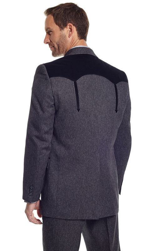 CC2976 MEN'S CIRCLE S WESTERN BLACK &amp; GREY SPORT JACKET