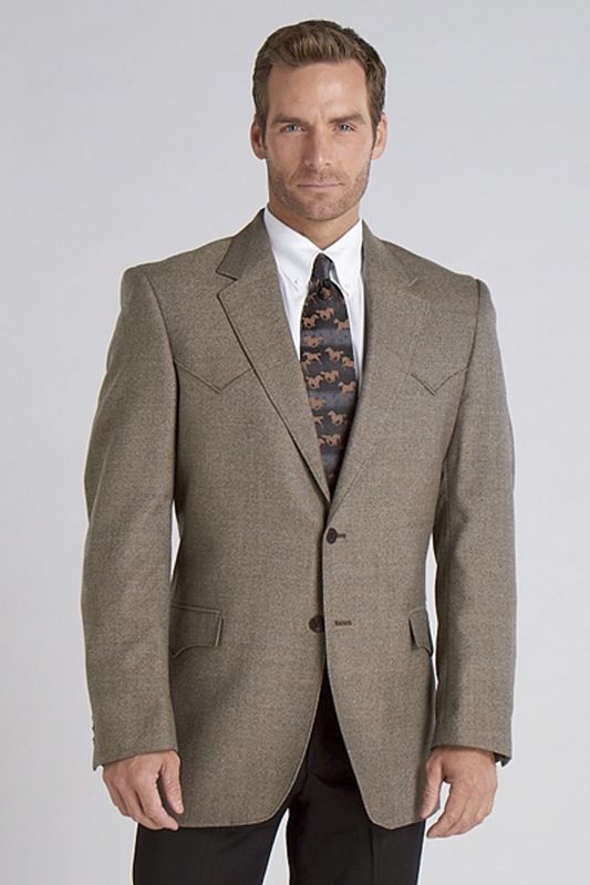 CC1032-F1-58 MEN&#39;S CIRCLE S BROWN WESTERN SPORT JACKET