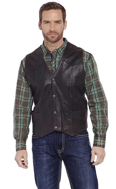 ML3061A MEN&#39;S CRIPPLE CREEK ANTIQUE SUEDE LEATHER VEST