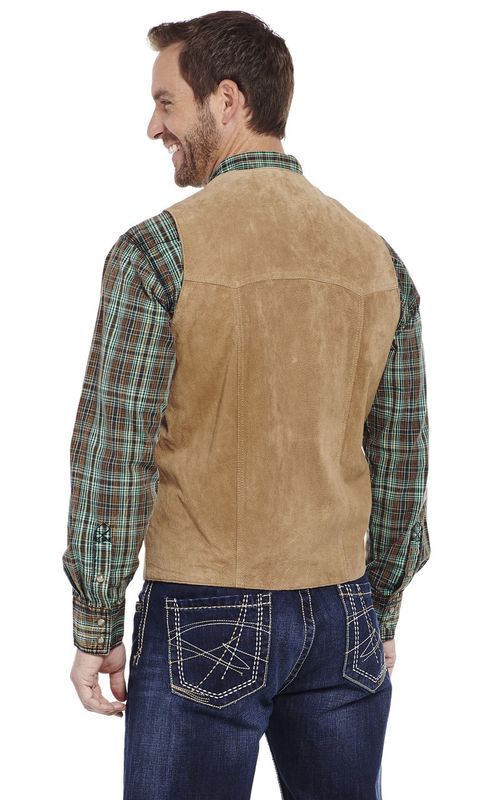 ML3061 MEN'S CRIPPLE CREEK TAN SUEDE LEATHER VEST