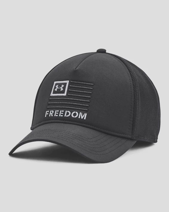 1351640-001 MEN&#39;S UNDER ARMOUR FREEDOM TRUCKER CAP - BLACK