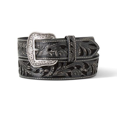 A1565001 WOMEN&#39;S ARIAT BLACK TOOLED BELT