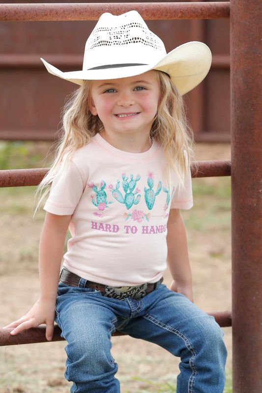 CTK6851033 TODDLER GIRL&#39;S CRUEL GIRL PEACH &quot;HARD TO HANDLE&quot; SHORT-SLEEVE TEE