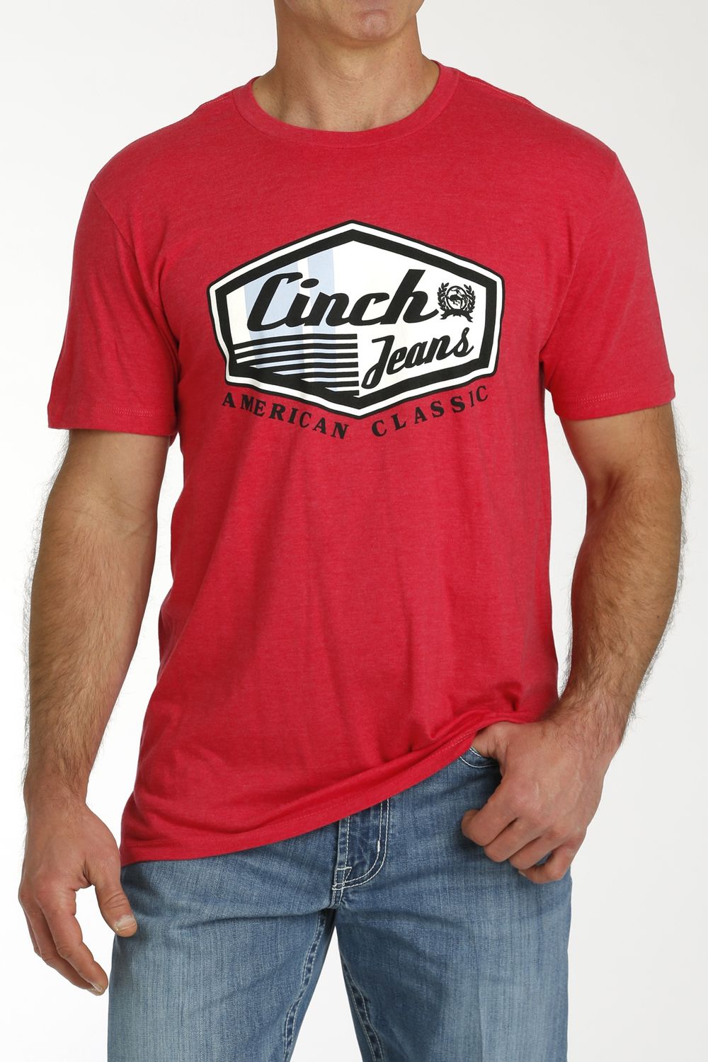 MTT1690624 MEN&#39;S CINCH RED GRAPHIC LOGO SHORT-SLEEVE TEE