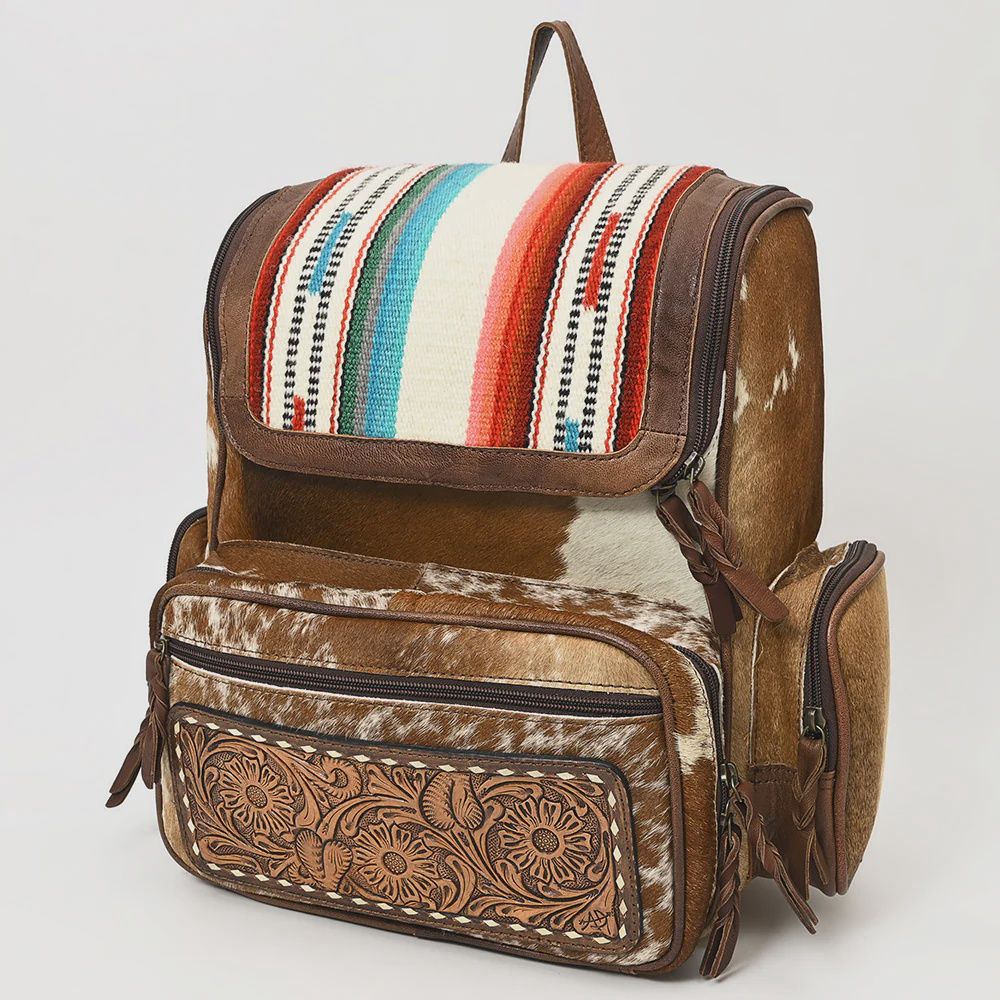 ADBG860E AMERICAN DARLING WESTERN LEATHER &amp; HAIR-ON BACKBACK